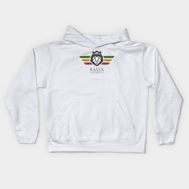 Rasta University Lion Rasta Colors Reggae Kids Hoodie by rastauniversity